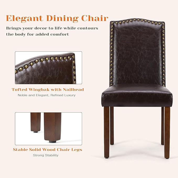 Kitchen Chairs Set of 4 Modern Upholstered Fabric Seat - Image 6