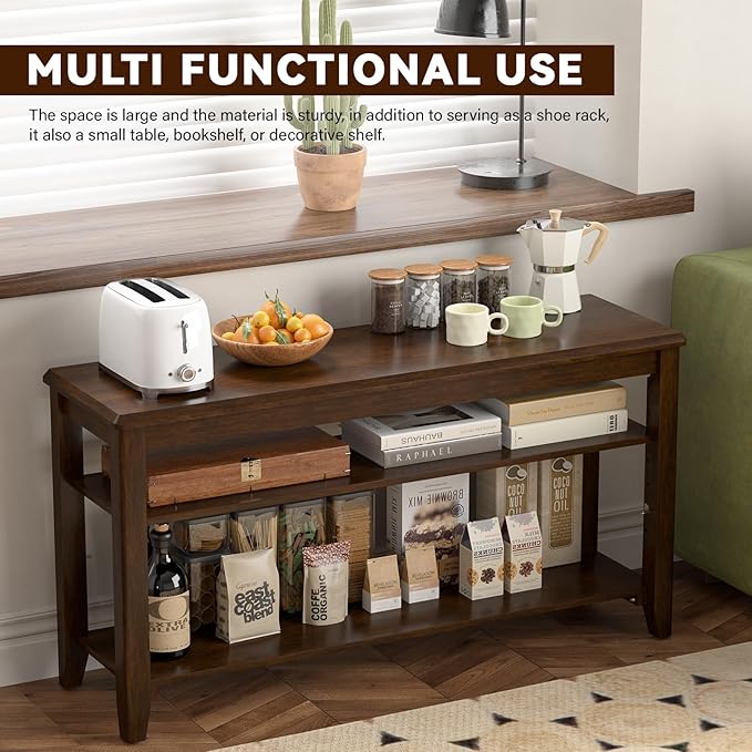 Shoe Bench Storage Rubberwood - Image 5