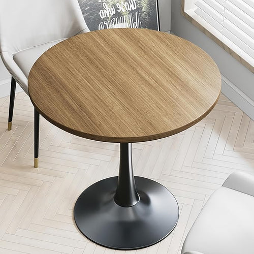 24 inch Small Tulip Table for 2 Person, Walnut Round Dining Table for Kitchen by Unknown