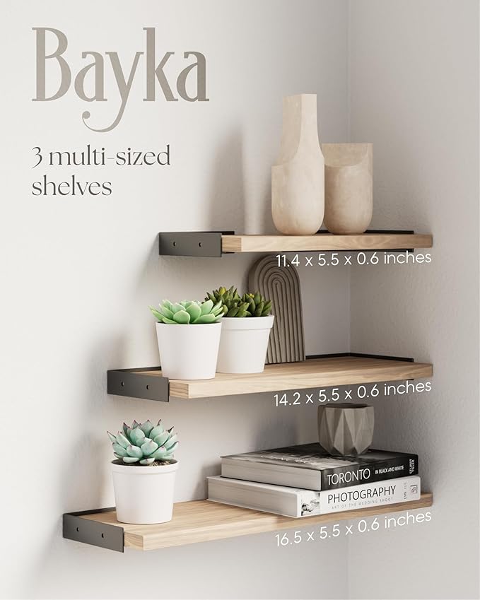 BAYKA Wall Shelves for Bedroom Decor, Floating Wall Shelves for Living Room - Image 3