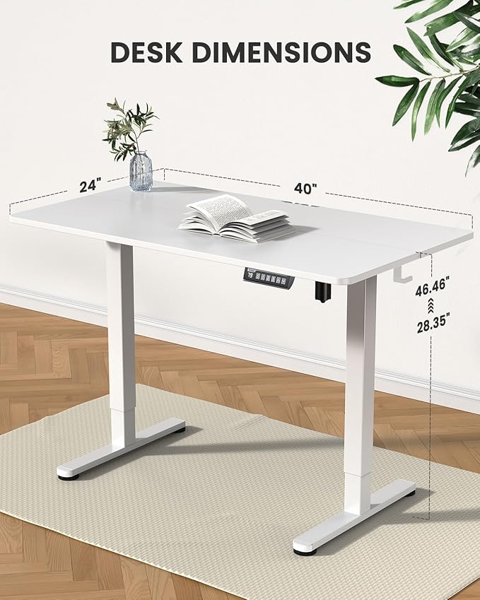 ErGear Small Height Adjustable Electric Standing Desk, 40 x 24 Inches Sit Stand - Image 3