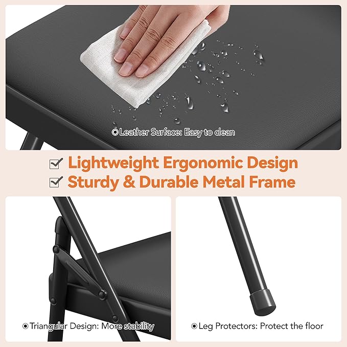 GarveeHome 2 Pack Folding Chairs - Image 3