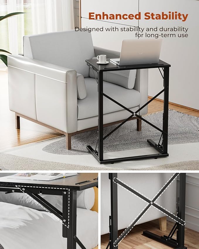 21''Wx28''H Folding TV Tray for Eating, Small Foldable C-Shaped Tray Table - Image 9