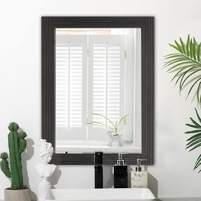 YOSHOOT Hand-Made Wooden Spliced Wall Mirror - Image 4