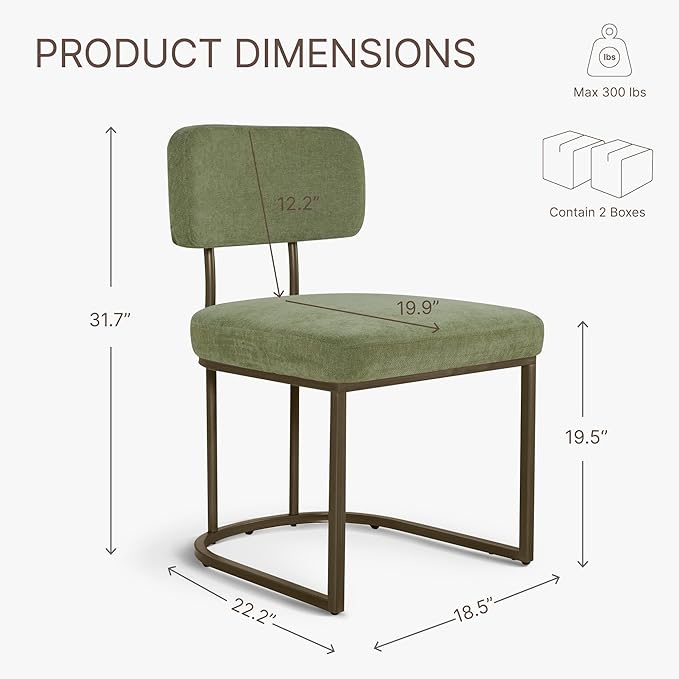 Dining Chairs Set of 4, Upholstered Modern Kitchen Chairs - Image 2