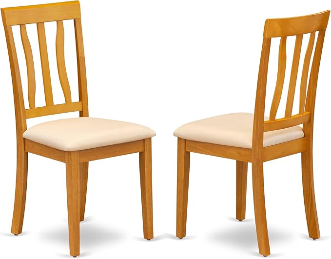 East West Furniture DLAN5-OAK-C 5 Piece Kitchen Table Set - Image 4