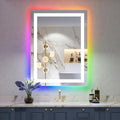 24x32 Inch RGB LED Bathroom Mirror Front Light and RGB Backlit Lighted Vanity by YEELAIT