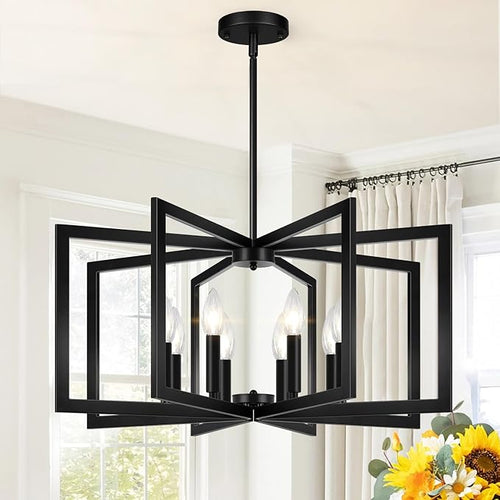 28" Modern Large Black Chandelier by BringBrightnesstoYourLife