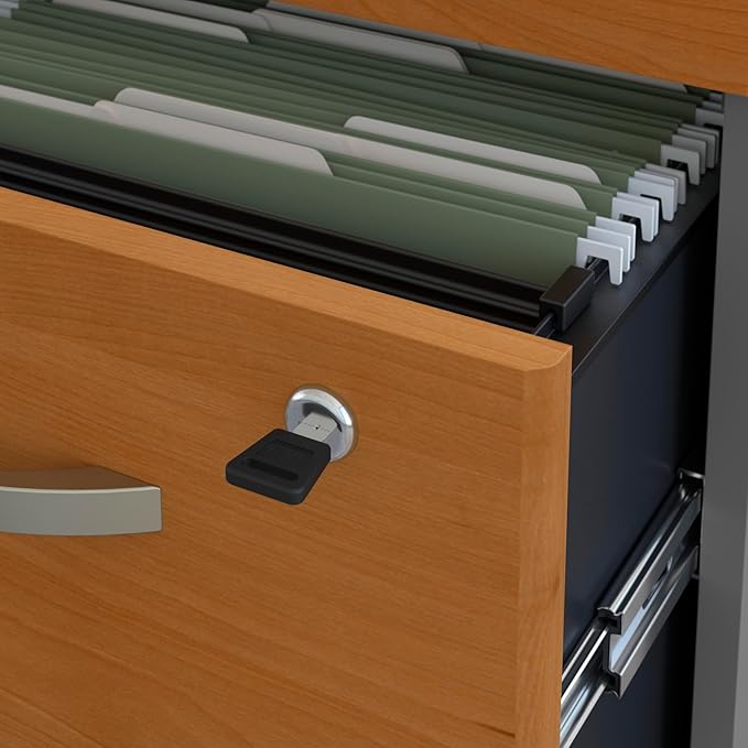 Bush Business Furniture Series C 3 Drawer Mobile File Cabinet in Natural Cherry - Image 4