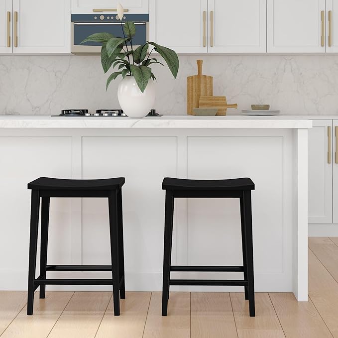 Plank+Beam Smythe Counter Stool, Sturdy Wood Modern Kitchen Counter Height Stool - Image 8