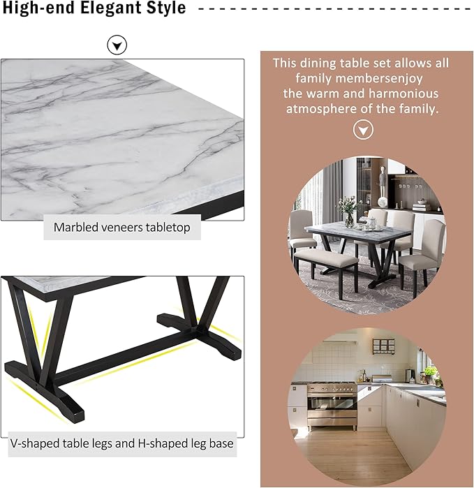 Ball & Cast 6 Piece Dining Table Set - Image 6