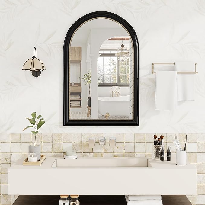 Axeman 32x48 Arched Wall Mirror, Decorative Bathroom Mirror, Traditional - Image 2