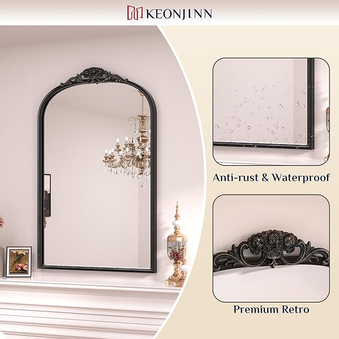 Keonjinn Arched Wall Mirror, Ornate Mirrors - Image 6