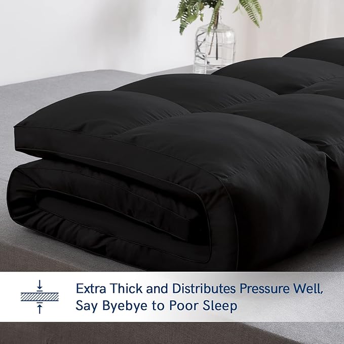 ELEMUSE Full XL Black Mattress Topper - Image 2