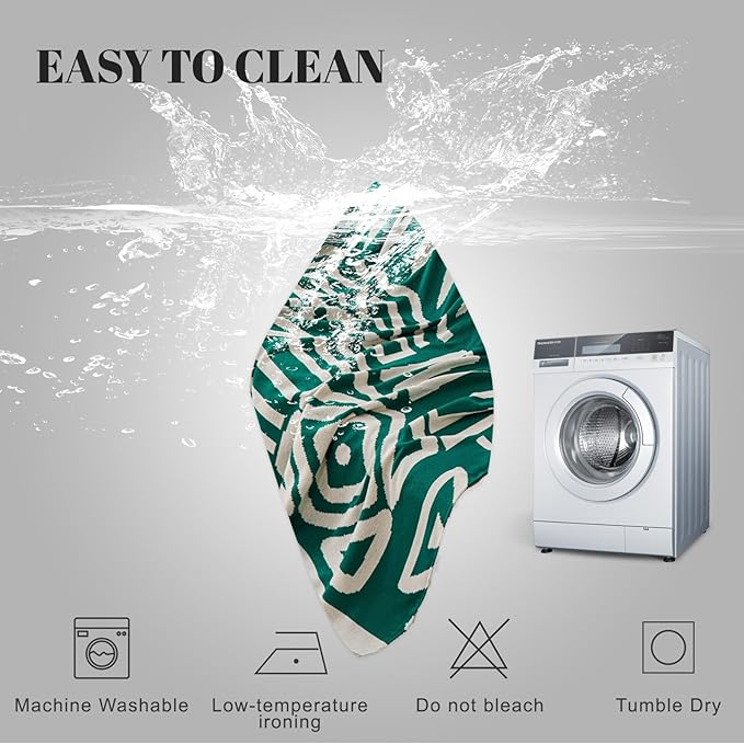 HANDONTIME Dark Green Couch Cover Boho Sofa Covers Washable Forest Green Dog - Image 5