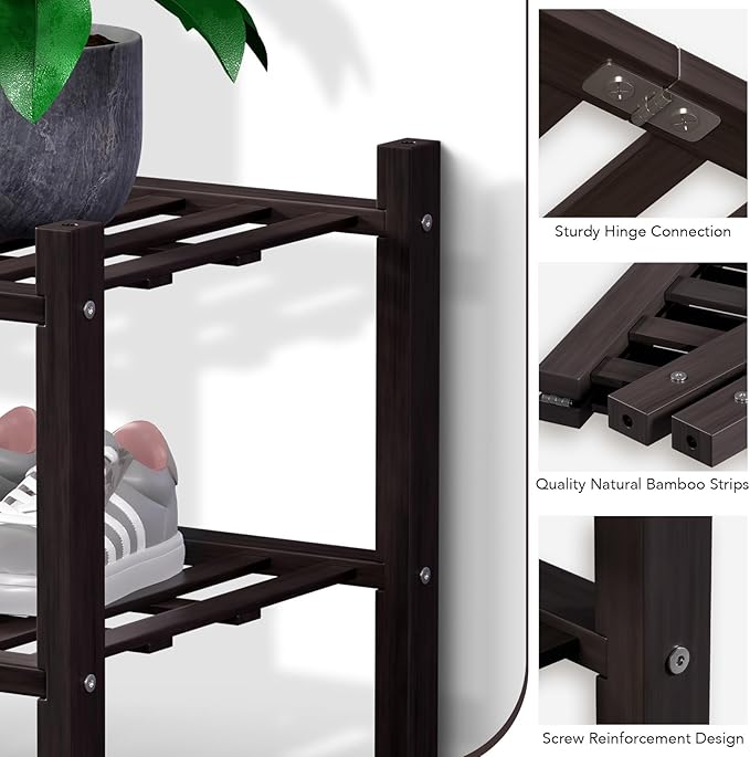 Haddockway 4 Tier Bamboo Shoe Rack Storage Organizer, Small Space 27"x11"x26" - Image 4