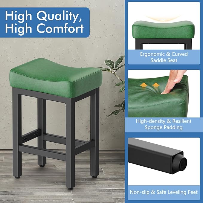 Counter Height Bar Stools Set of 2, 24 Inch Barstools - Image 3