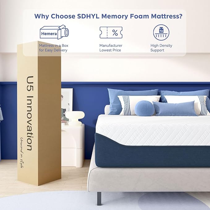 SDHYL King Mattress 14 Inch, Luxury Cooling Gel Memory Foam, Zero Motion - Image 7