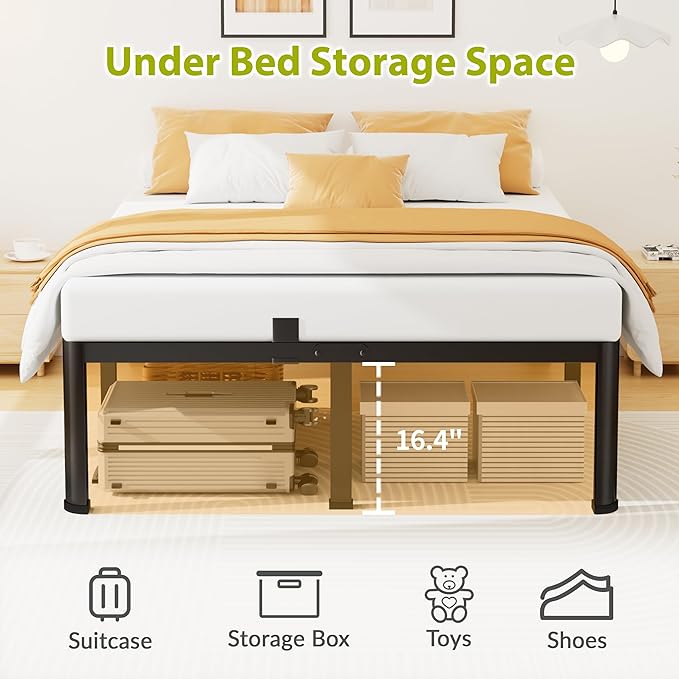 18 Inch King Size Metal Platform Bed Frame - Image 5