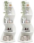 Tribesigns Corner Shelf, Modern 5-Tier Wall Corner Bookshelf Set of Two by Tribesigns