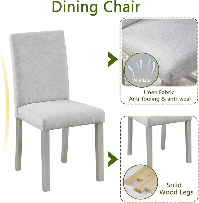 KEIKI 5-Piece Standard Height Dining Table Set - Image 6