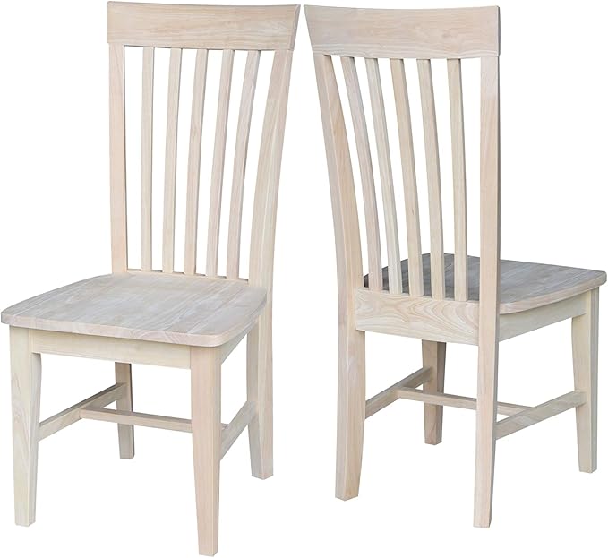 IC International Concepts Set of 2 Tall Mission Chairs Real/Solid Parawood by InternationalConcepts