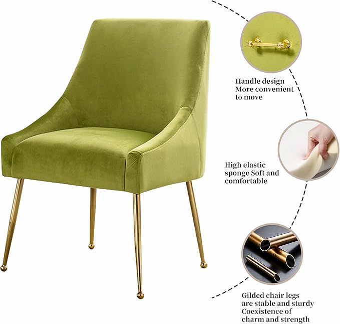 Modern Velvet Dining Chairs Set of 4, Contemporary Upholstered Furniture - Image 5