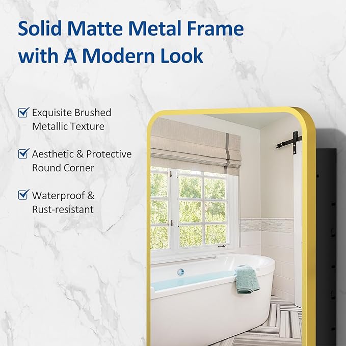 20x28 Inch Gold Recessed Medicine Cabinet - Image 5