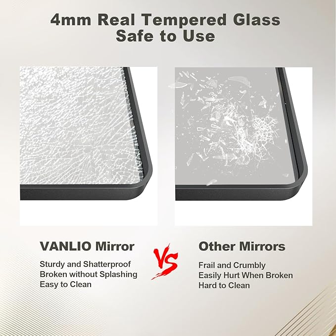 24x36 Inch Black Metal Framed Mirror - Image 4