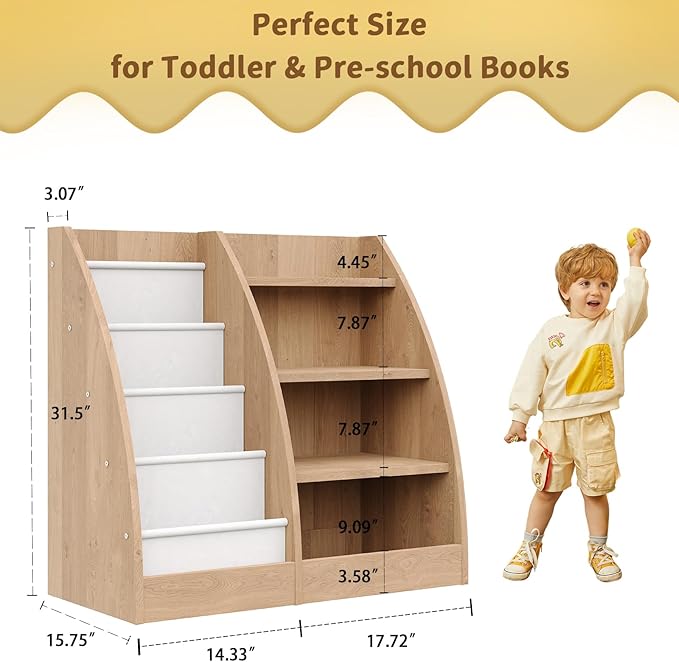 4 Tier Kids Bookshelf, 4 Layer Sling Kids Book Shelf - Image 5