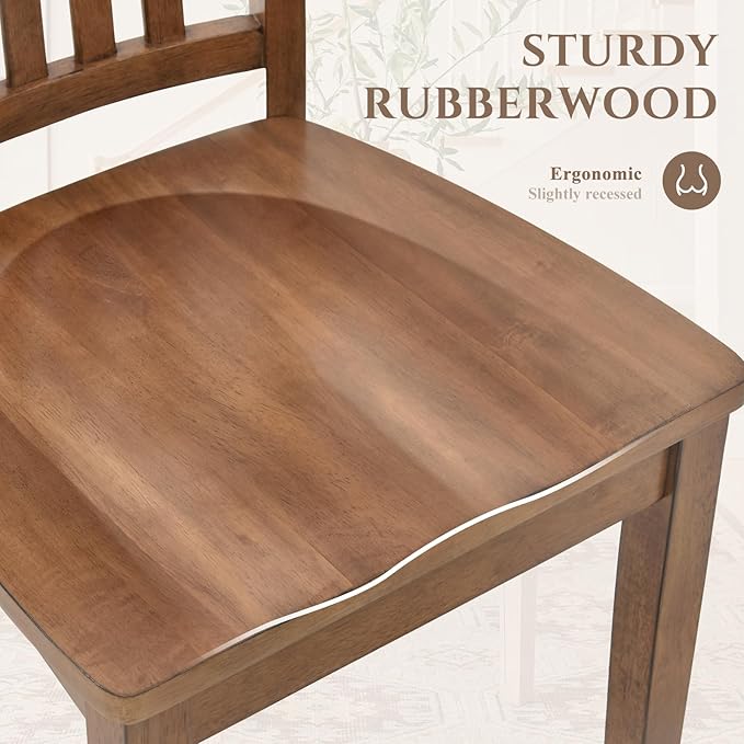 COLAMY Wooden Dining Chairs Set of 4, Spindle High Back Windsor Kitchen Side - Image 4