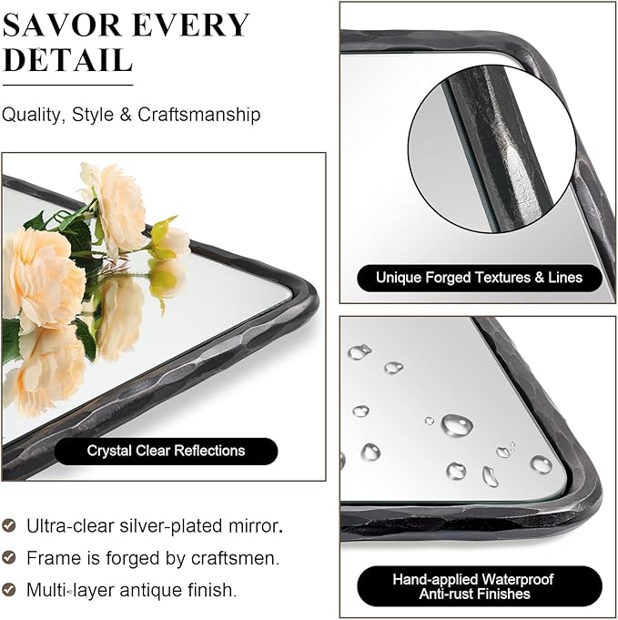 ANDY STAR Hand-Forged Black Bathroom Mirrors - Image 4