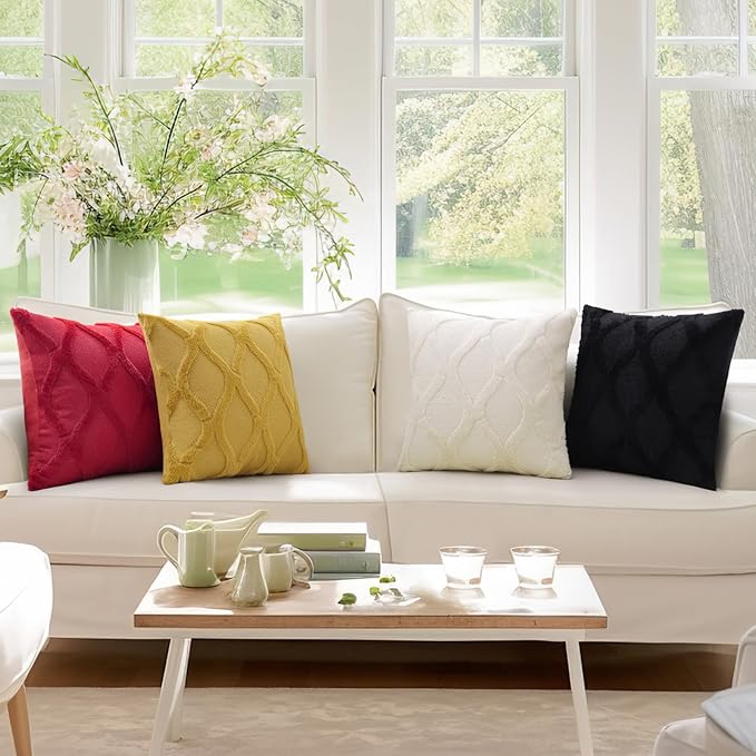 decorUhome Throw Pillow Covers 20x20 Inch Set of 2, Soft Plush Faux Fur Wool - Image 8