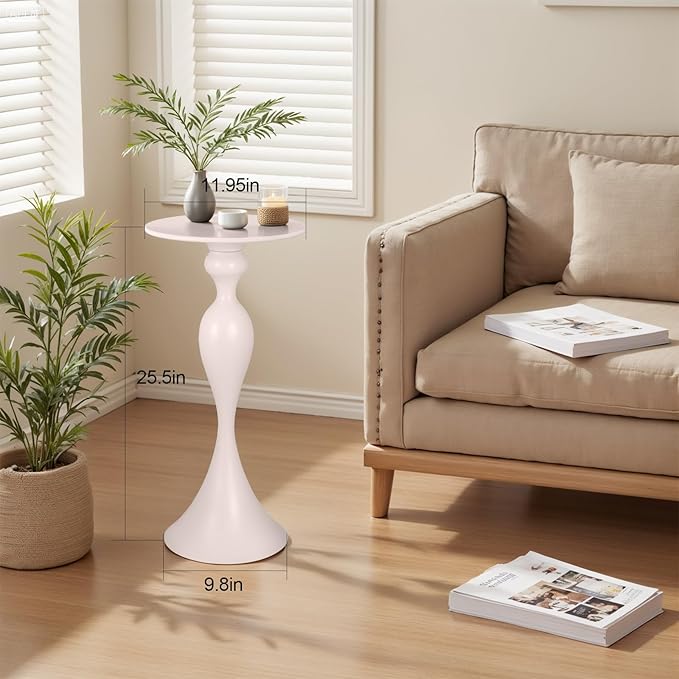Small Accent Meatl Side Tables, Metal Round Martini Table, Vintage Side End - Image 3