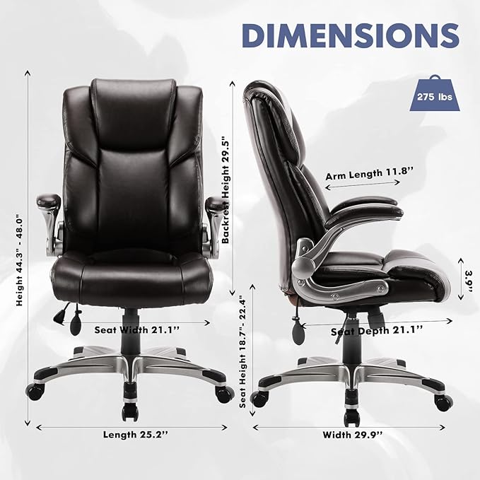 COLAMY Leather Executive Office Chair- High Back Home Computer Desk Chair - Image 3