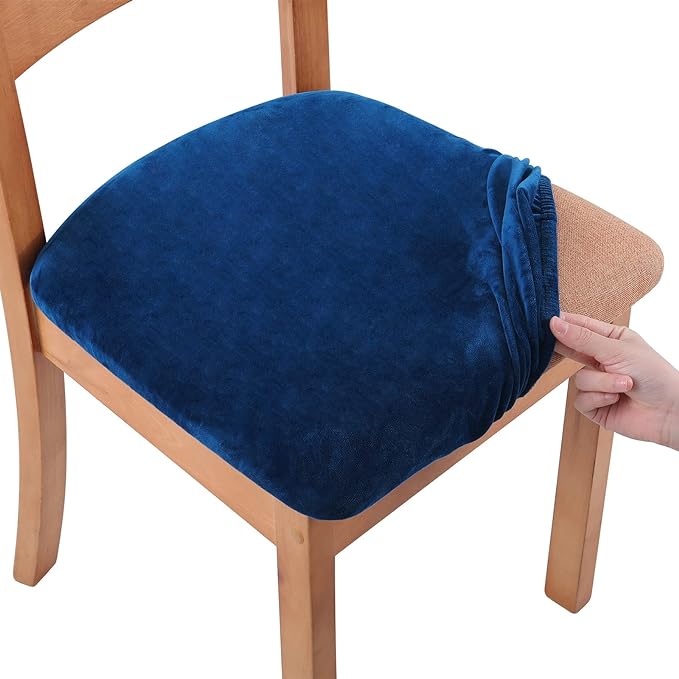 Smiry Velvet Seat Covers for Dining Room Chair Set of 2, Stretch Fit Removable by Smiry
