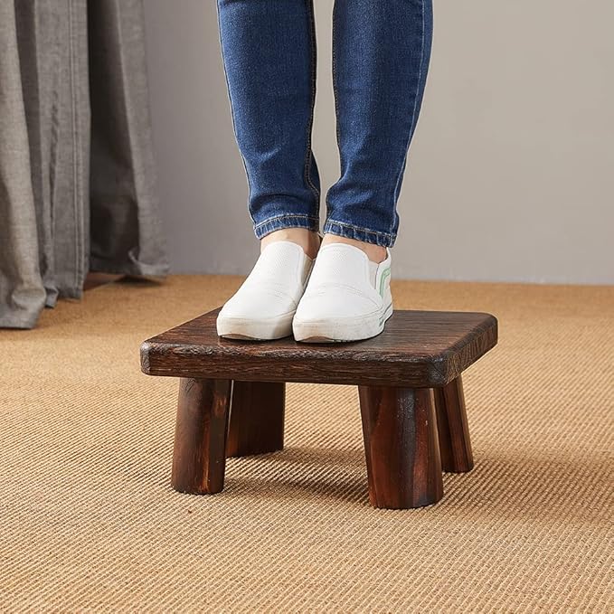Wooden Stool, Rectangular Bedside Step Stool, Step Ladder - Image 6