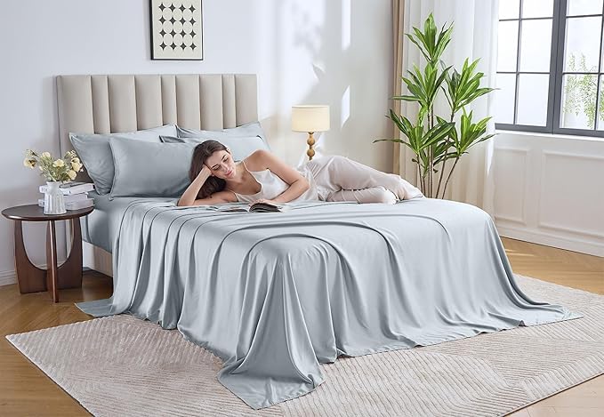 Pure Bamboo Queen Sheets, Genuine 100% Organic Viscose Derived from Bamboo Bed - Image 2