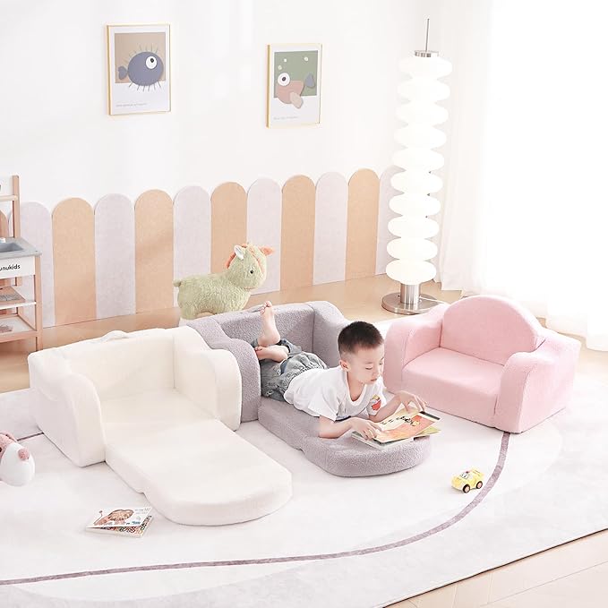 Tiita Kids Sofa, 2-in-1 Kid Sofa Chair, Convertible Chirldren Couch to Lounger - Image 6