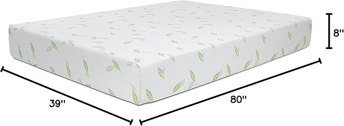 NapQueen Twin XL Size, 8 Inch Anula Green Tea Infused Memory Foam Mattress - Image 2
