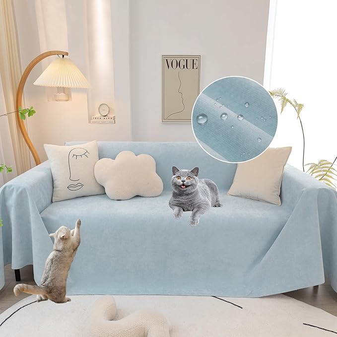 STACYPIK Waterproof Sky Blue Loveseat Couch Cover by STACYPIK