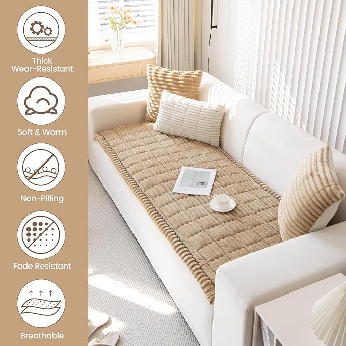 OTOB Couch Covers for Dogs Washable, Non Slip Plush Sofa Cover Kids Pet - Image 2