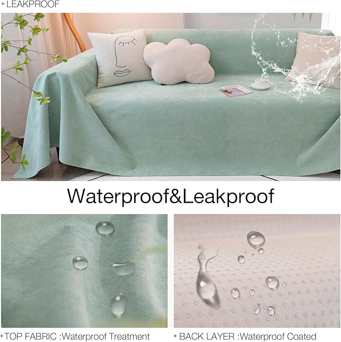 STACYPIK Light Green Waterproof Couch Cover - Image 9