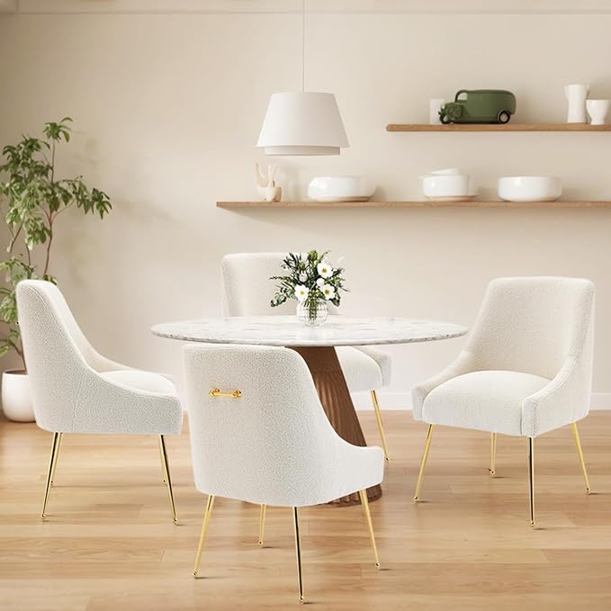 Modern Velvet Dining Chairs Set of 6, Contemporary Upholstered Furniture - Image 7