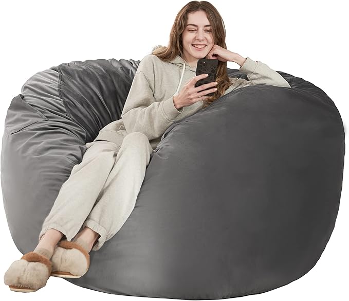 HABUTWAY Bean Bag Chair: Giant 4' Memory Foam Furniture Bean Bag Chairs by HABUTWAYMakeYourLifeComfortable
