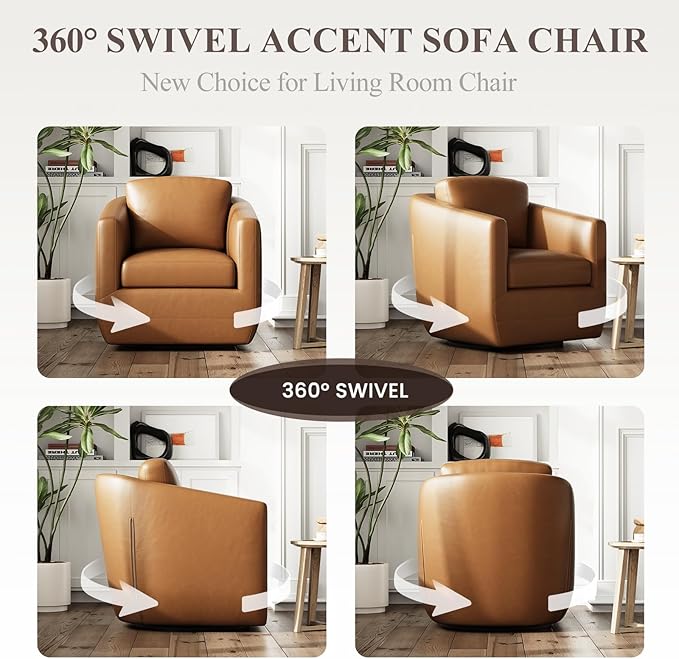 COLAMY 360° Swivel Accent Chair Set of 2 - Image 4
