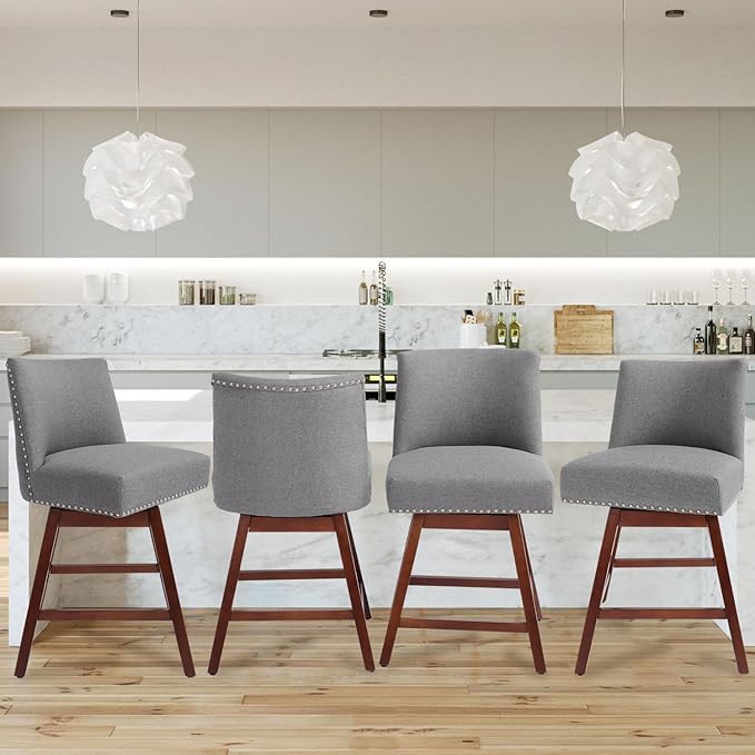 Counter Height Barstools Set of 2, 360° Swivel Bar Stools - Image 7