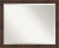 Amanti Art Brown Wall Mirror 25x31 Wildwood Brown Narrow Rectangle Bathroom by AmantiArt