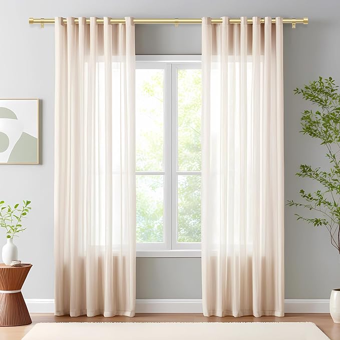 2 Pack Curtain Rods for Windows 48 to 84 Inch, 1 Inch Gold Adjustable Heavy - Image 8