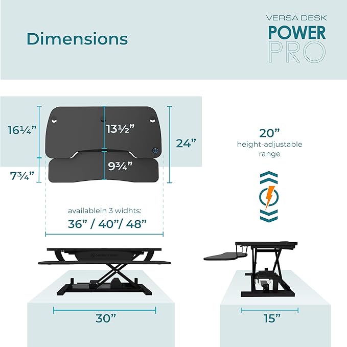 VERSADESK Electric Standing Desk Converter, 48 Inch PowerPro Height-Adjustable - Image 8